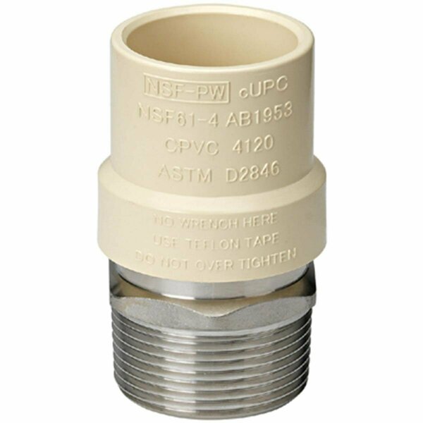 Homewerks 0.5 in. Male Iron Pipe CPVC Adapter 123048